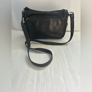 Fossil Vintage Black Leather Crossbody Bag